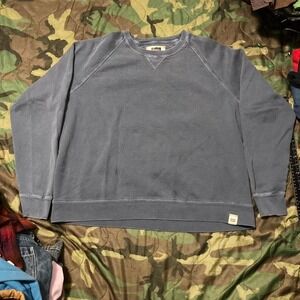 Hanes dust blue single‎ V fleece crew neck vintage y2k men's XL/24